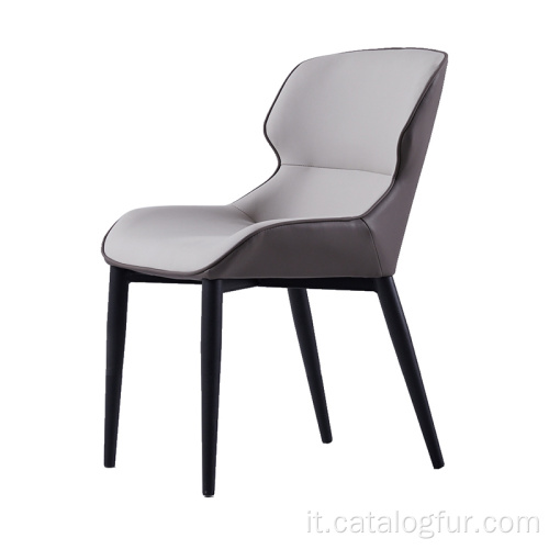 sedia da pranzo con mobili in legno di lusso di alta qualità gambe in legno marrone rivestimento in pelle sedie da pranzo per uso domestico